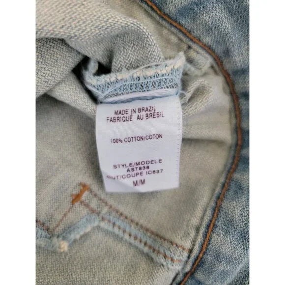 Guess Womens Medium Light Wash Denim Jacket Button-Up Rugged Workwear Style Sz M - Picture 7 of 9